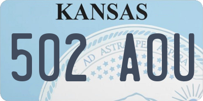 KS license plate 502AOU