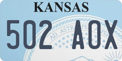 KS license plate 502AOX