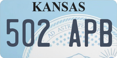 KS license plate 502APB