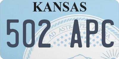 KS license plate 502APC