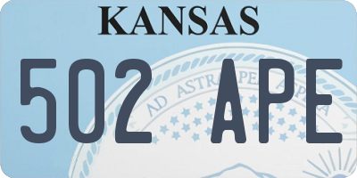 KS license plate 502APE