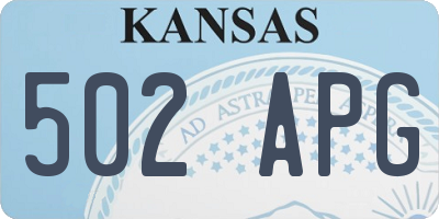 KS license plate 502APG