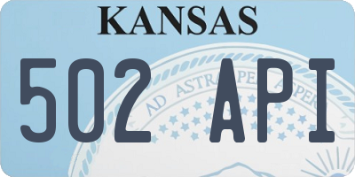 KS license plate 502API