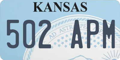 KS license plate 502APM