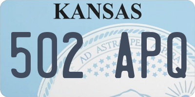 KS license plate 502APQ