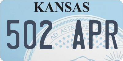 KS license plate 502APR