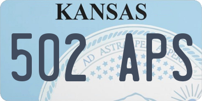 KS license plate 502APS