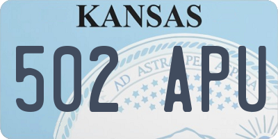 KS license plate 502APU