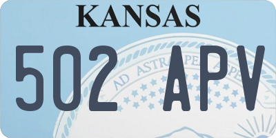 KS license plate 502APV