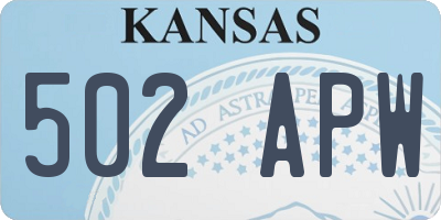 KS license plate 502APW