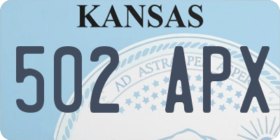KS license plate 502APX