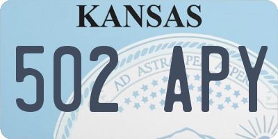 KS license plate 502APY