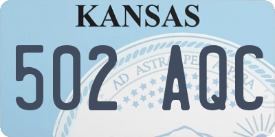 KS license plate 502AQC