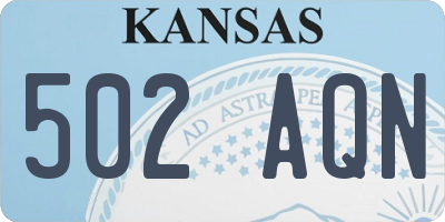 KS license plate 502AQN