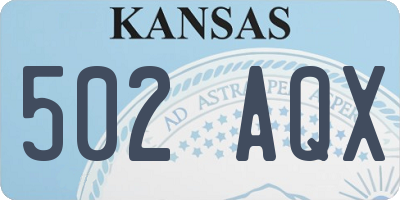 KS license plate 502AQX