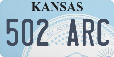 KS license plate 502ARC