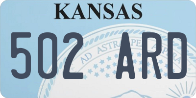 KS license plate 502ARD