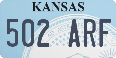 KS license plate 502ARF