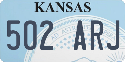 KS license plate 502ARJ