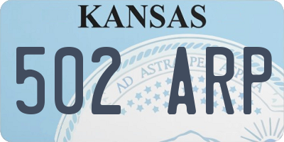 KS license plate 502ARP