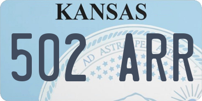 KS license plate 502ARR