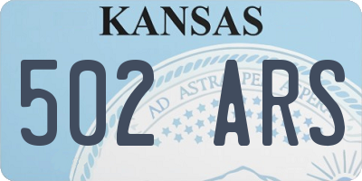 KS license plate 502ARS