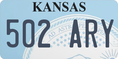 KS license plate 502ARY