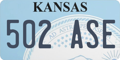 KS license plate 502ASE