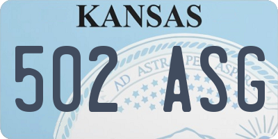 KS license plate 502ASG