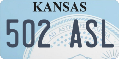 KS license plate 502ASL