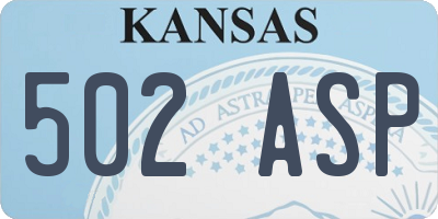KS license plate 502ASP