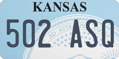 KS license plate 502ASQ