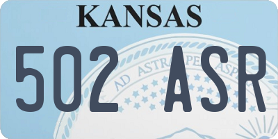 KS license plate 502ASR