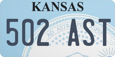 KS license plate 502AST