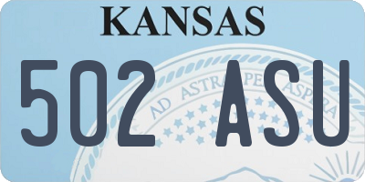 KS license plate 502ASU