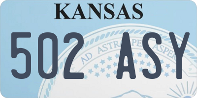 KS license plate 502ASY