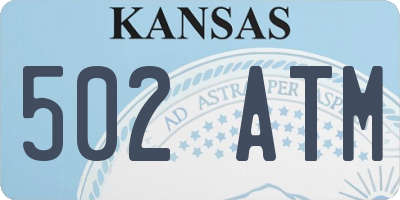 KS license plate 502ATM