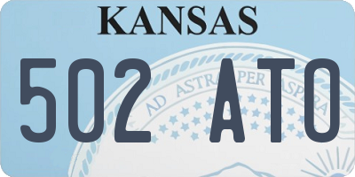 KS license plate 502ATO