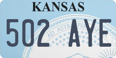 KS license plate 502AYE