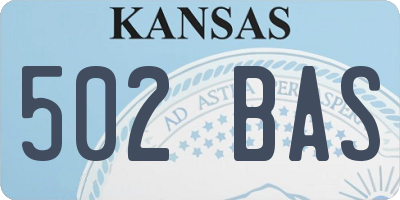 KS license plate 502BAS