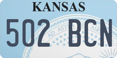 KS license plate 502BCN