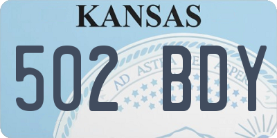 KS license plate 502BDY