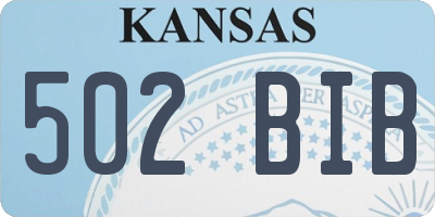KS license plate 502BIB