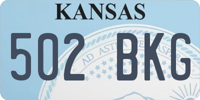 KS license plate 502BKG