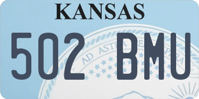 KS license plate 502BMU