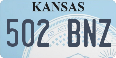 KS license plate 502BNZ
