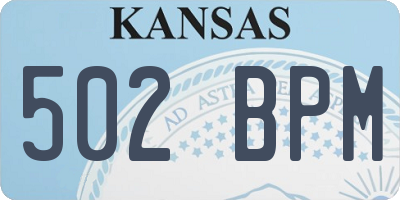 KS license plate 502BPM