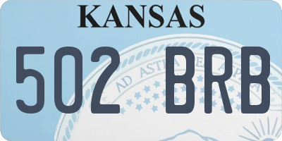 KS license plate 502BRB