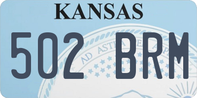 KS license plate 502BRM