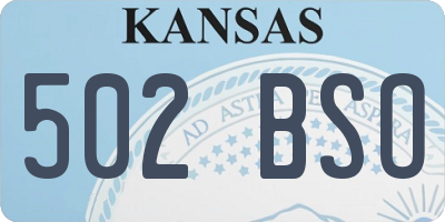 KS license plate 502BSO
